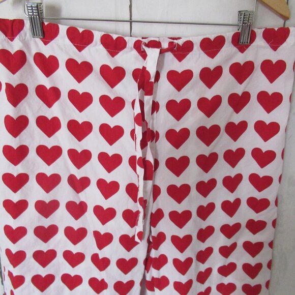 The Cats Pajamas Pants M Medium Red Heart Print Valentines Day - Picture 2 of 5